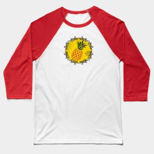 Pineapple Christmas Wreath - Tropical Holiday Baseball T-Shirt